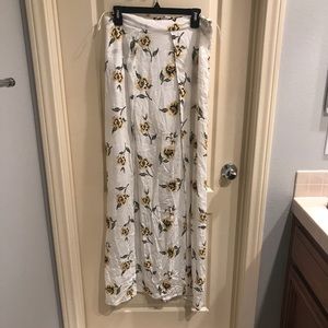 White floral maxi skirt